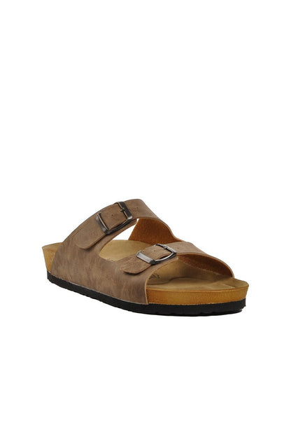 Mink Double Banded Cork Sole Men's Slippers 31-021