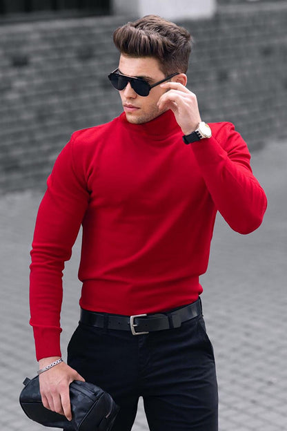 Red Turtleneck Sweater 4656