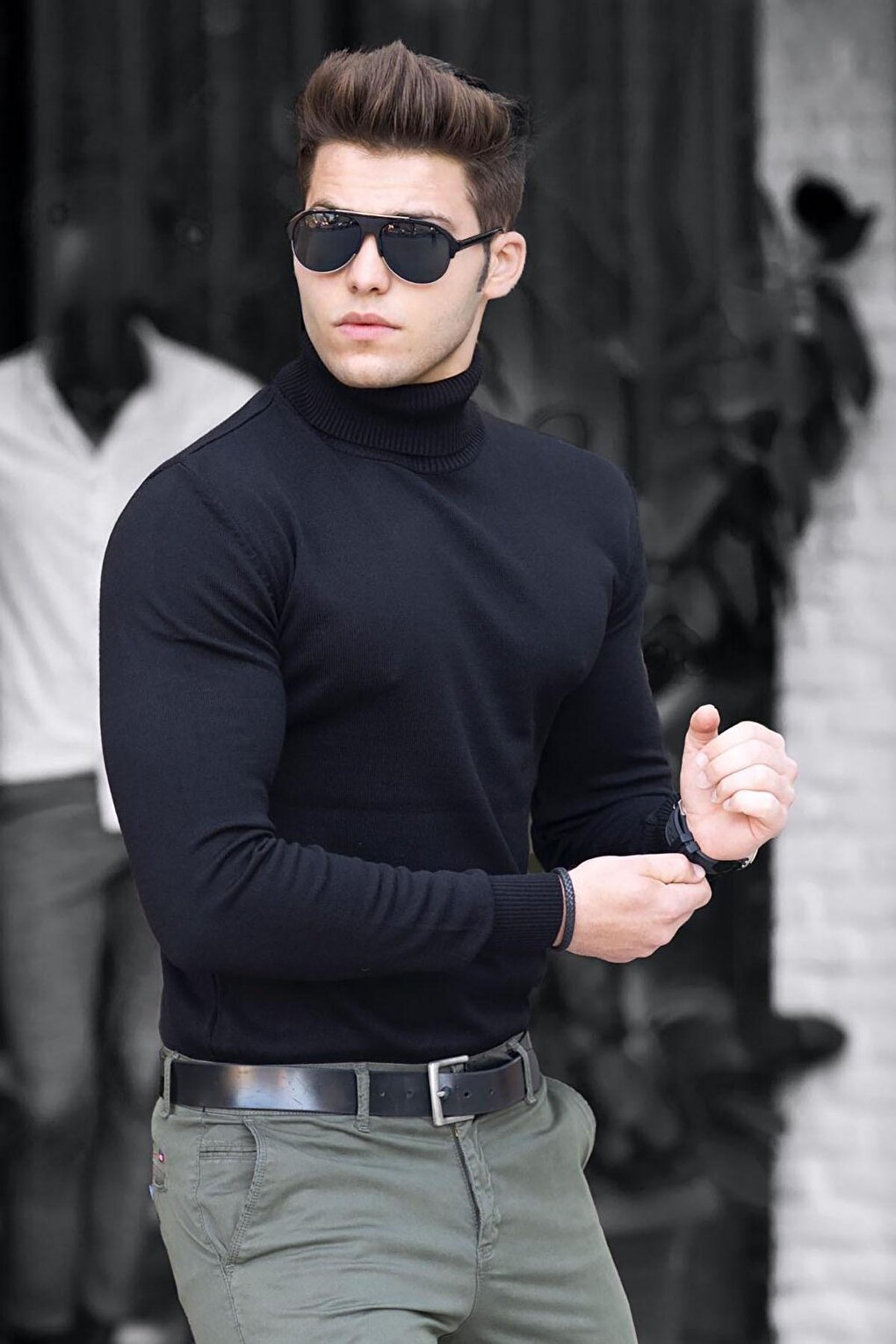 Black Turtleneck Sweater 4656