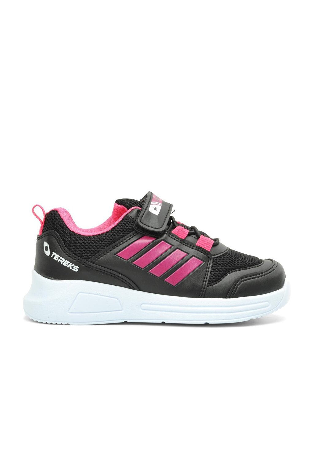 Black-Fuchsia Velcro Mesh Children's Sports Shoes 709