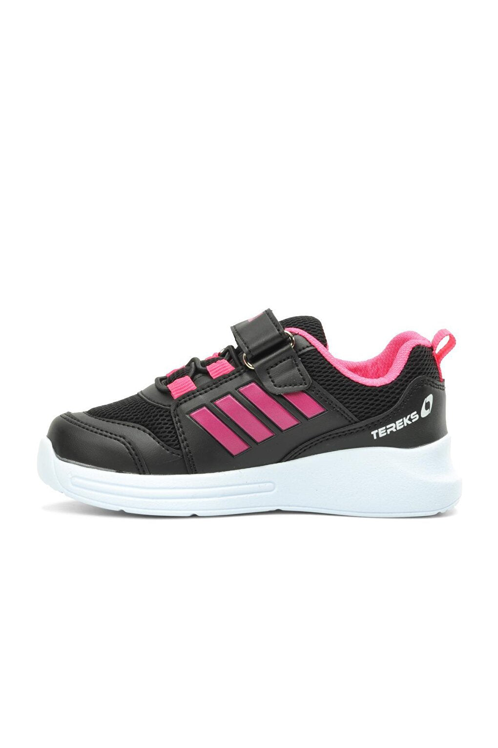 Black-Fuchsia Velcro Mesh Children's Sports Shoes 709