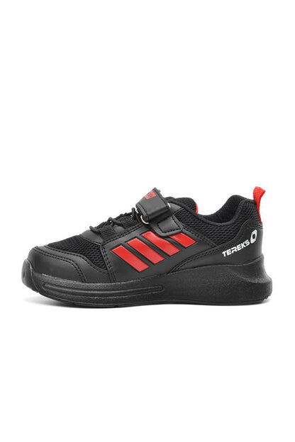 Black-Red Velcro Mesh Children's Sports Shoes 709