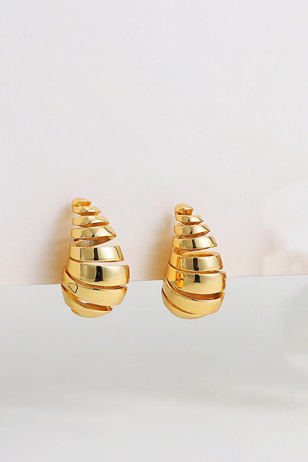 Croissant Stainless Steel Drop Earrings