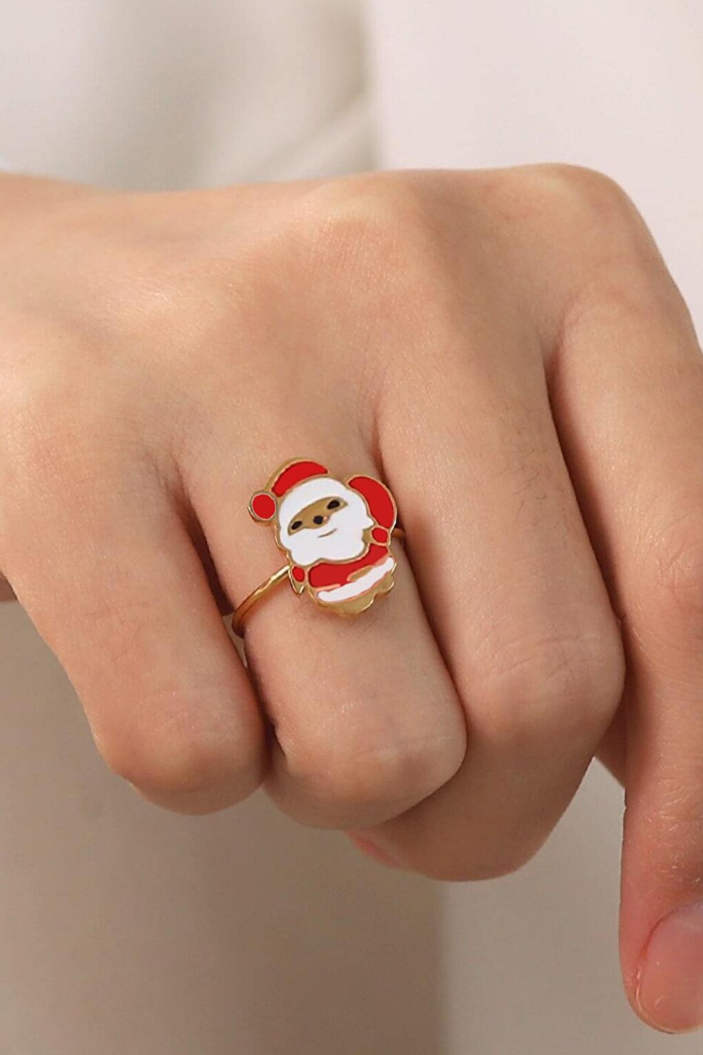 New Year Christmas Santa Claus Adjustable Ring 2 Pack