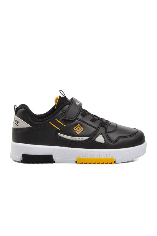 1564-F Black-Yellow Kids Sneaker