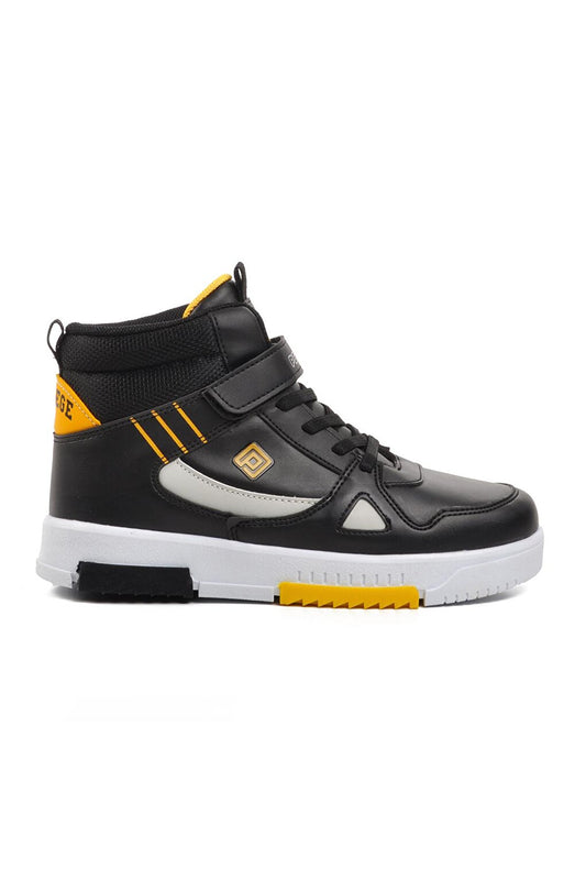 1563-F Black-Yellow Kids Sneaker