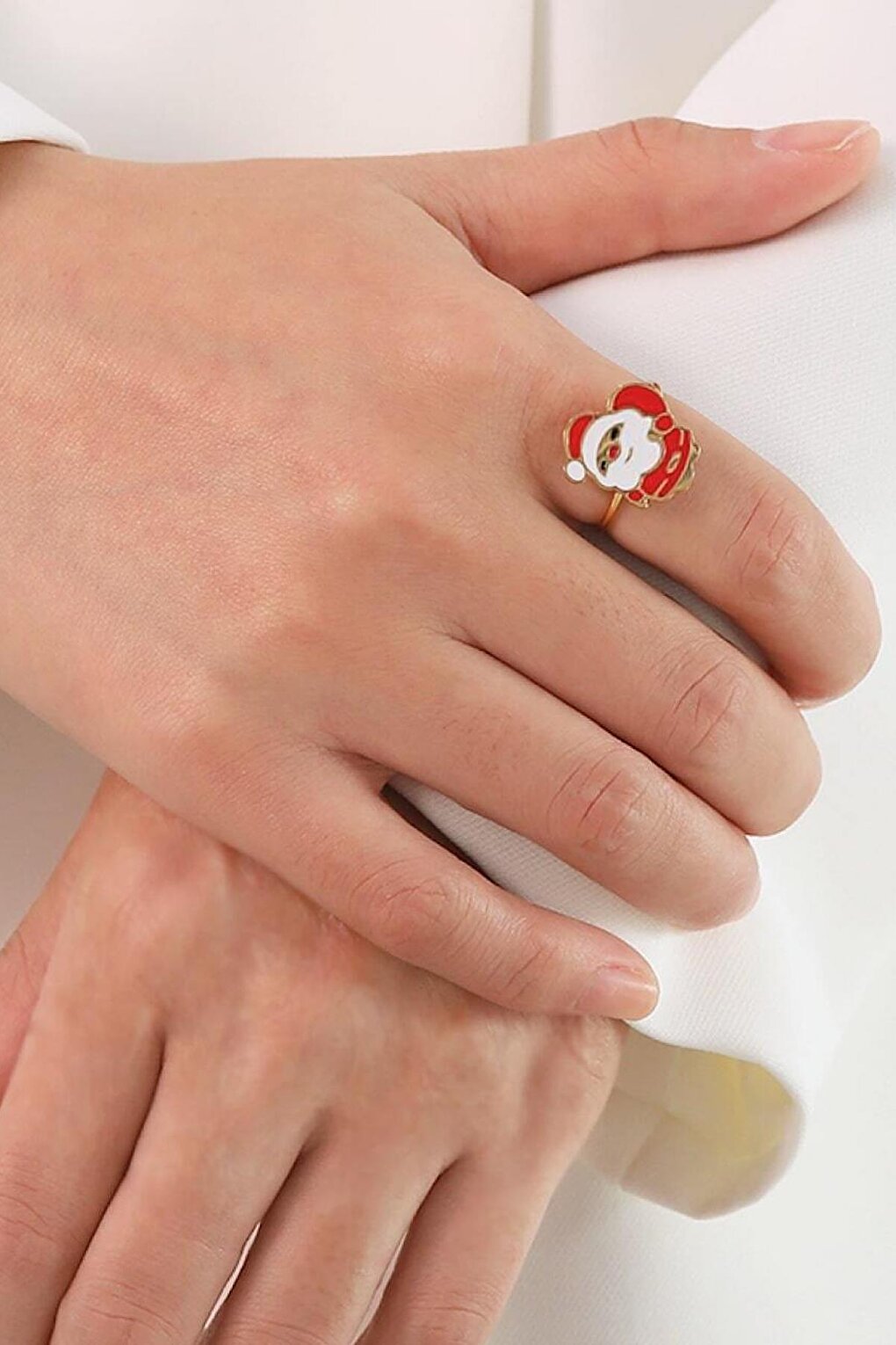 New Year Christmas Santa Claus Adjustable Ring 2 Pack