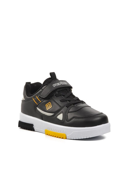 1564-F Black-Yellow Kids Sneaker