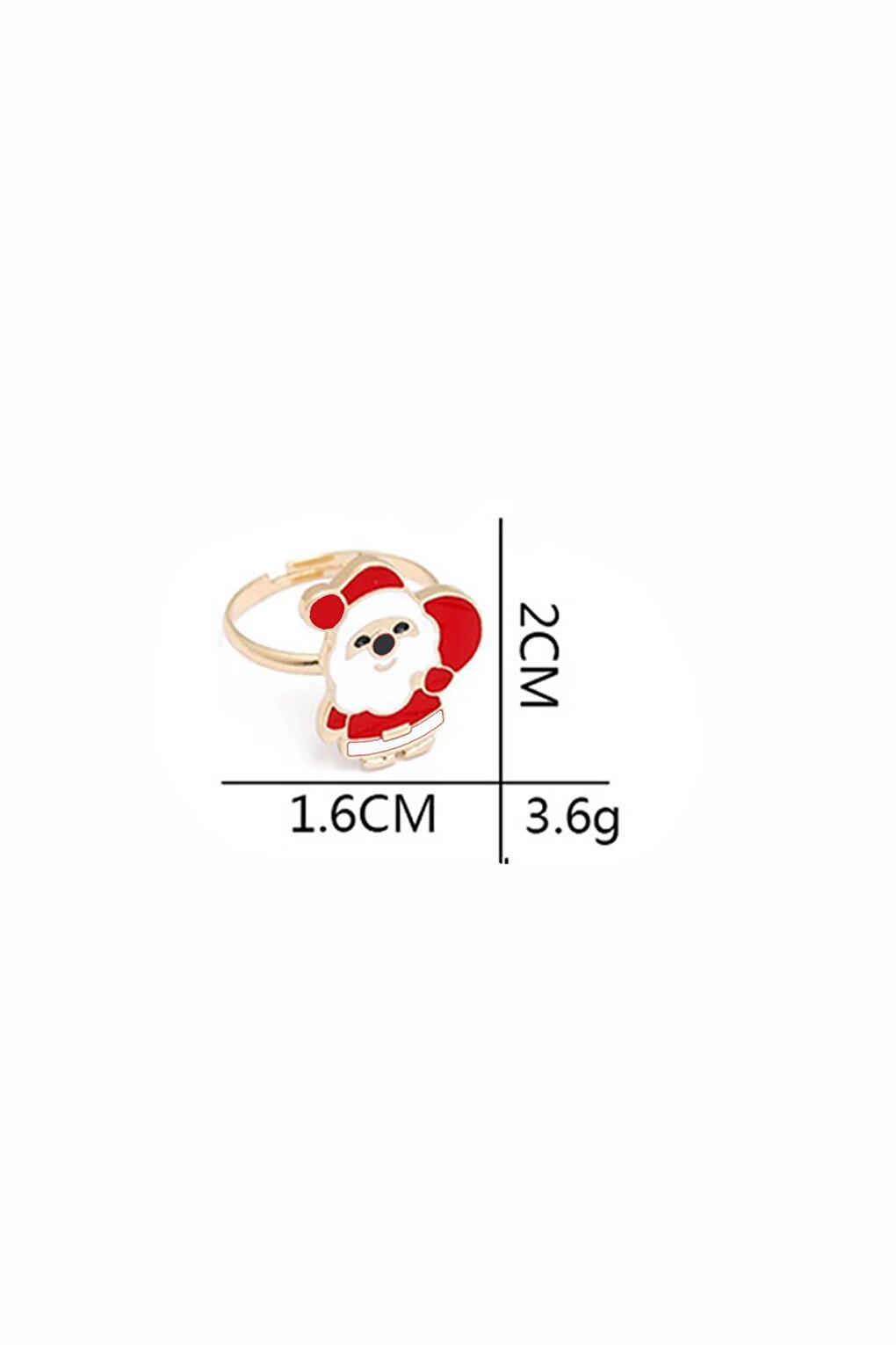 New Year Christmas Santa Claus Adjustable Ring 2 Pack