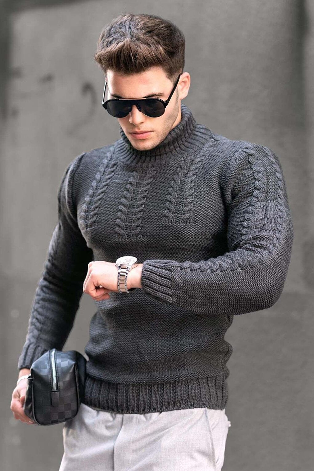 Anthracite Turtleneck Sweater 4367