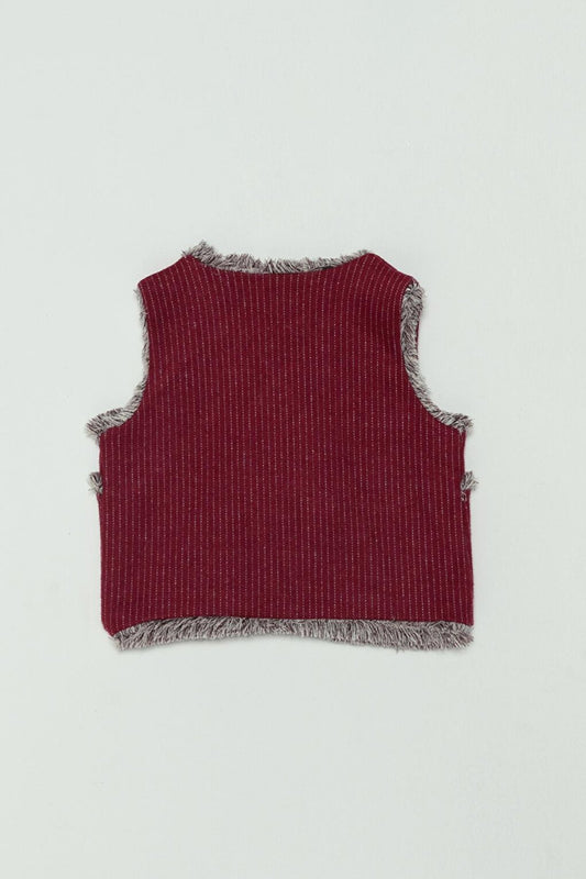 Furry Front Buttoned Baby Boy Vest