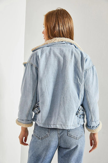 Women's Fur Lined Denim Jacket