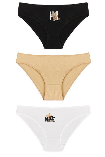 Women's White NICE 3-Piece Panties 219