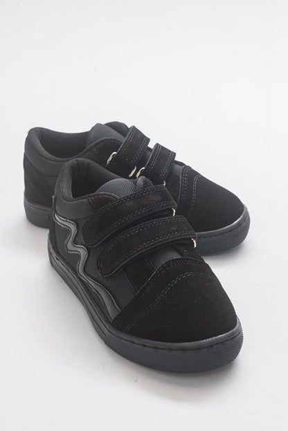 Boy's Black Genuine Leather Anatomical Casual Shoes