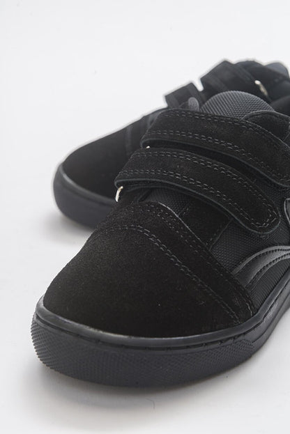 Boy's Black Genuine Leather Anatomical Casual Shoes