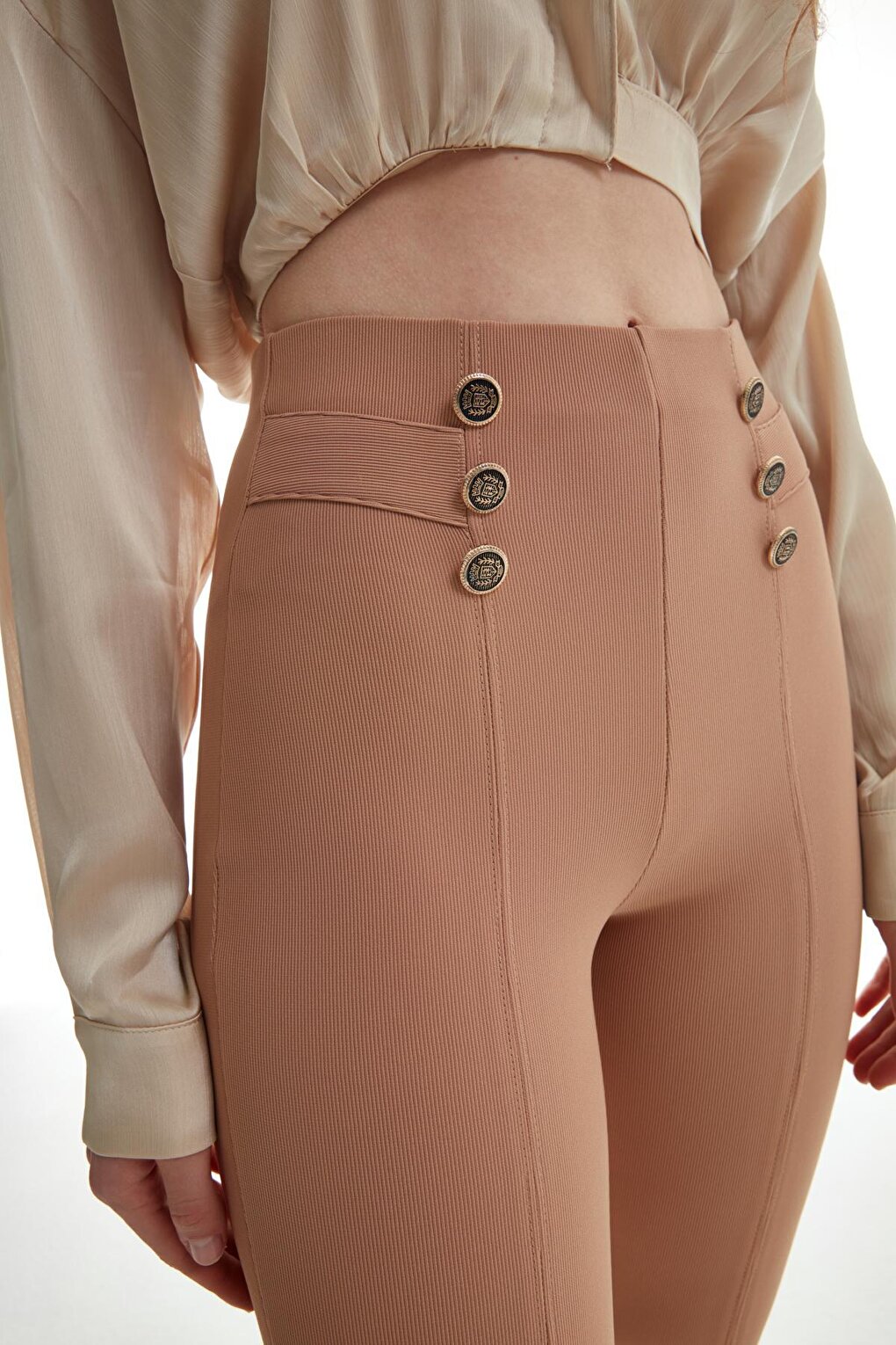 Stoned Buttoned Tights Camel