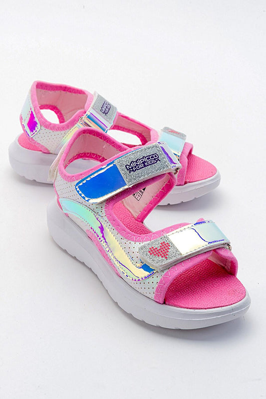 Girl's White-Pink Anatomical Lightweight Sports Sandals