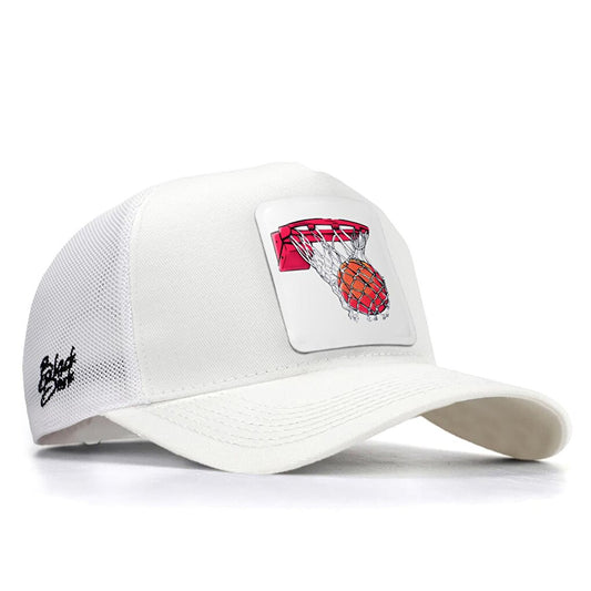 V1 Trucker Basketball - 1 Unisex White Hat (Cap) with Code Logo