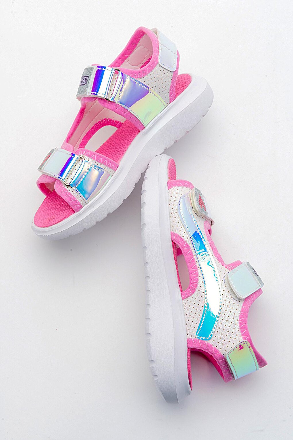 Girl's White-Pink Anatomical Lightweight Sports Sandals