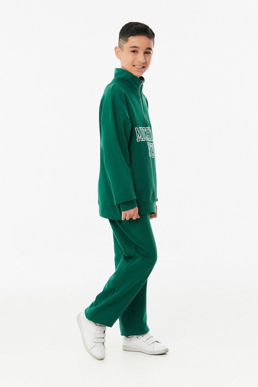 Text Printed Boy's Tracksuit Set