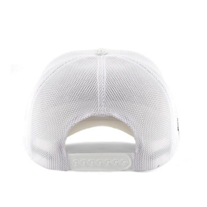 V1 Trucker Lion - Unisex White Hat (Cap) with 7 Code Logo