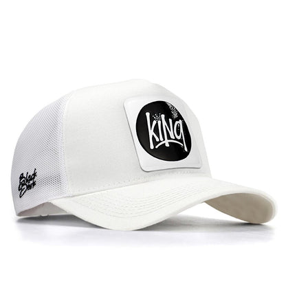 V1 Trucker King - 1 Unisex White Hat (Cap) with Code Logo