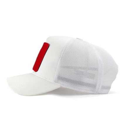 V1 Trucker Finger - 1 Unisex White Hat (Cap) with Code Logo