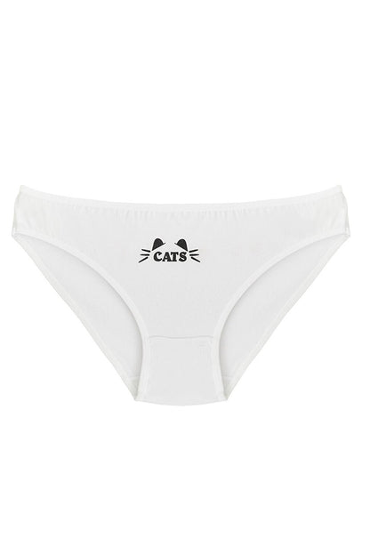 Women's White CATS 3-Piece Panties 209