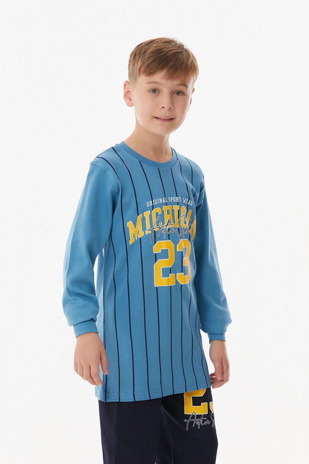 Printed Crew Neck Boy's Pajama Set