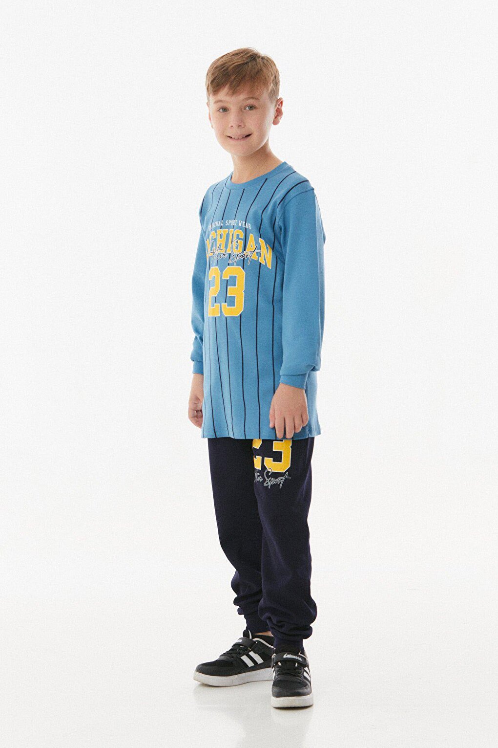 Printed Crew Neck Boy's Pajama Set