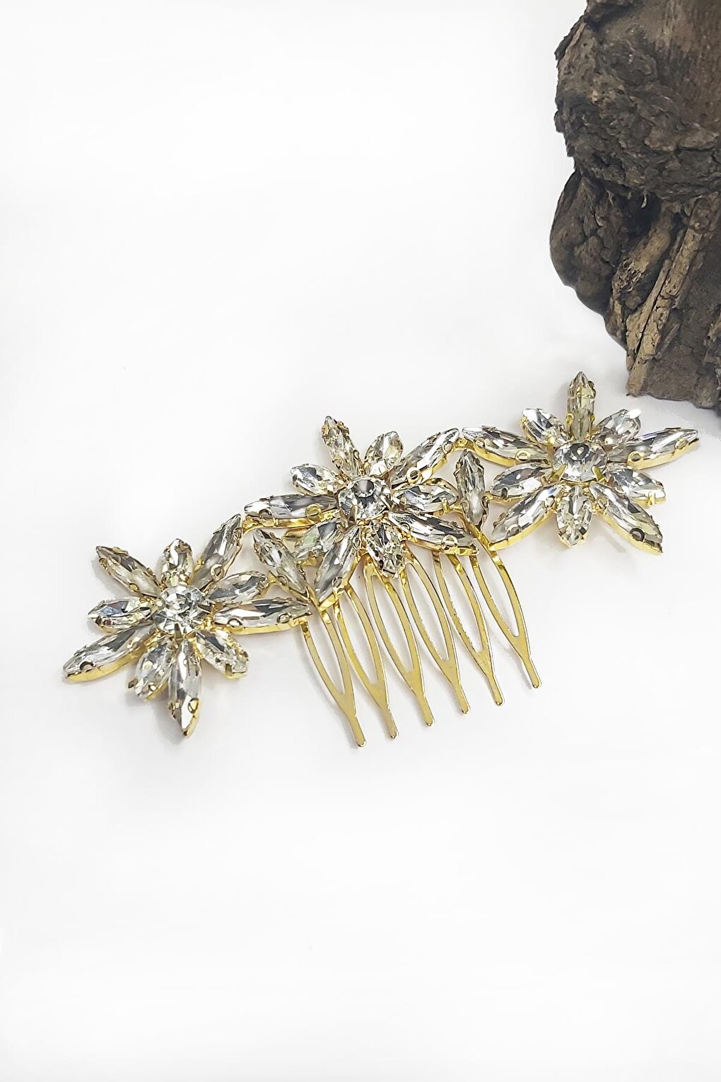 Crystal Stone Comb Hair Clip Bridal Accessory