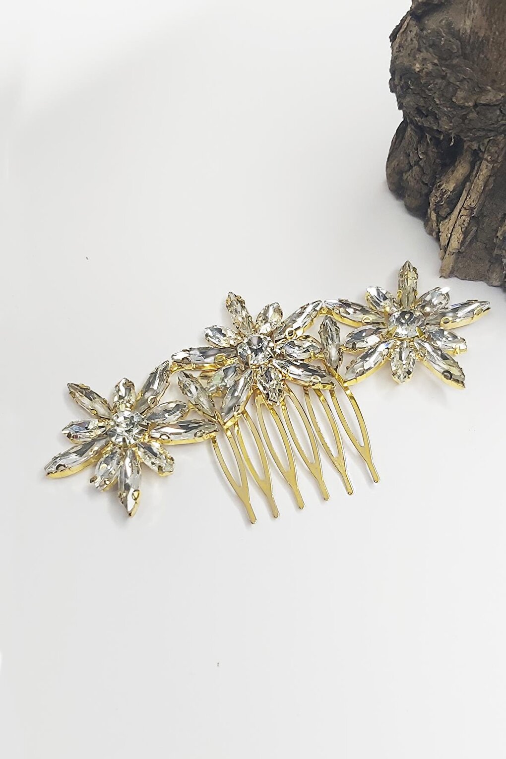 Crystal Stone Comb Hair Clip Bridal Accessory