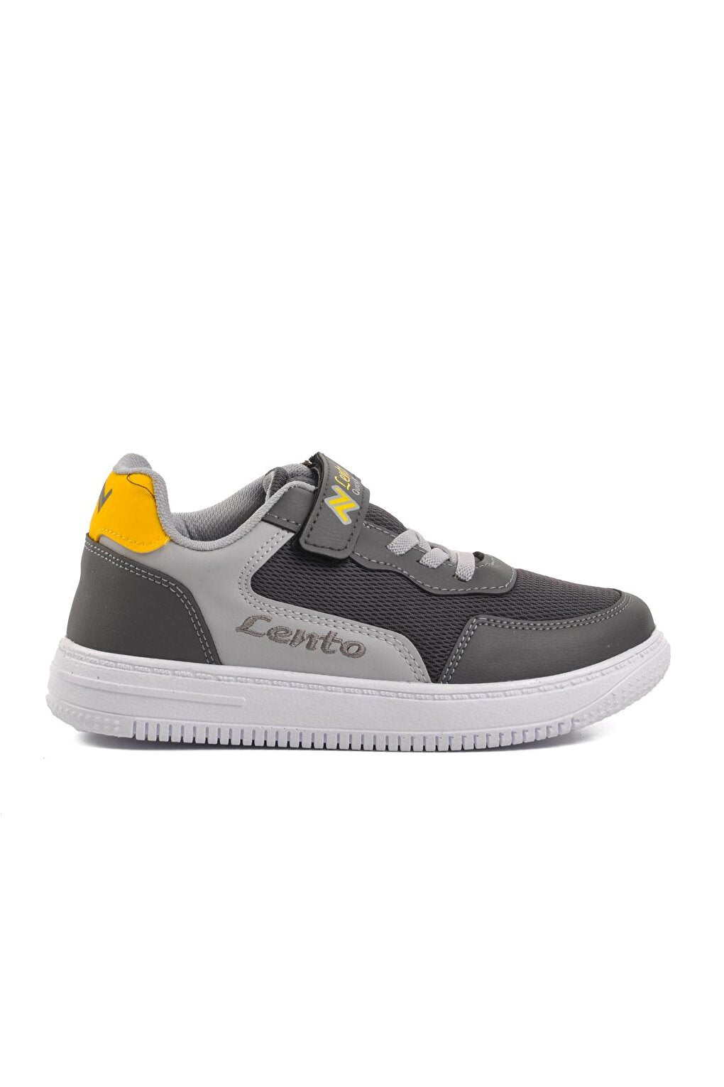 Smoke-Grey Velcro Boy's Sneaker Lento 001-F