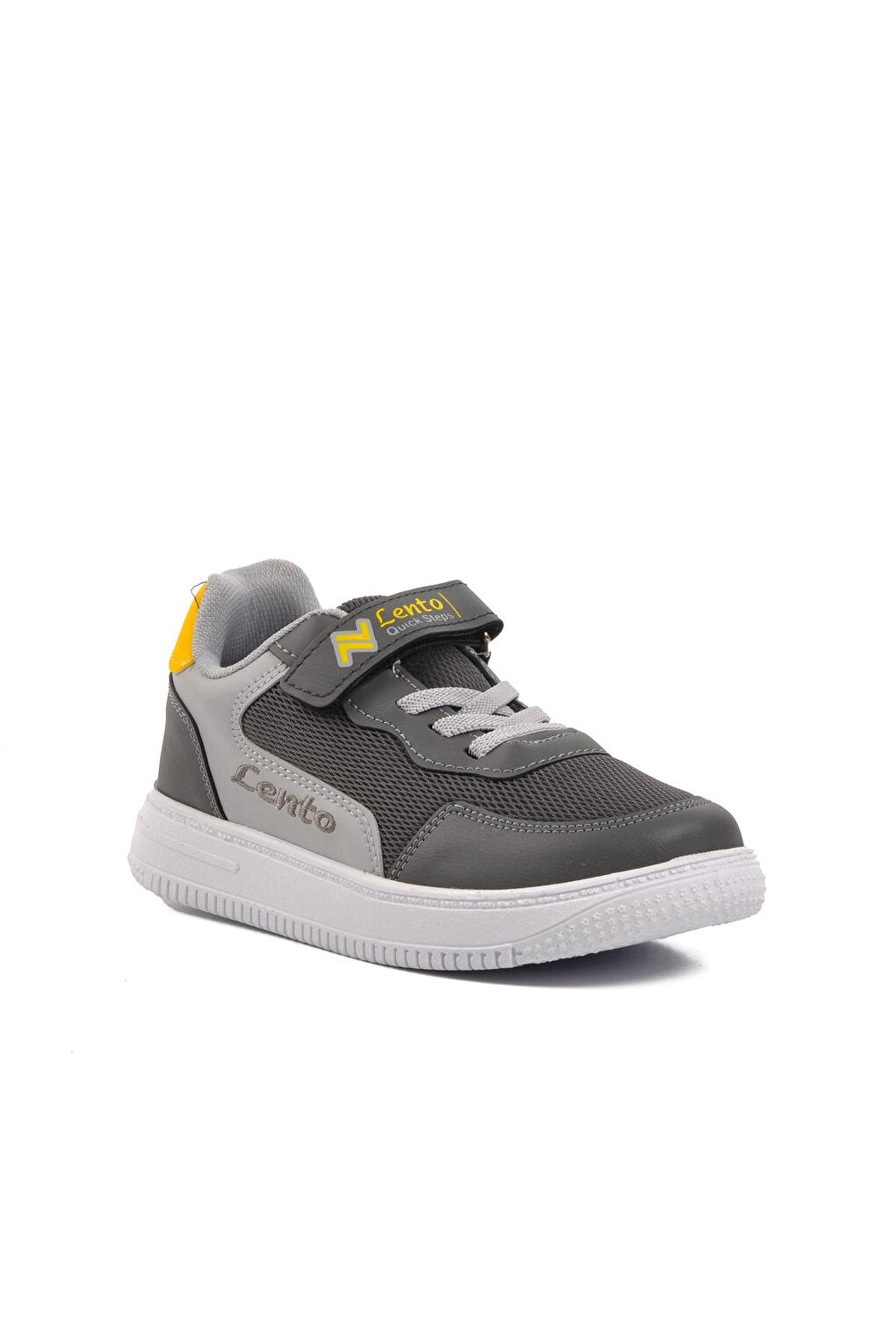 Smoke-Grey Velcro Boy's Sneaker Lento 001-F