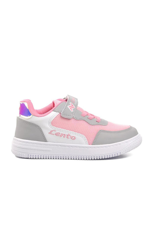 Pink-Grey Unisex Kids Sneaker Lento 001-F