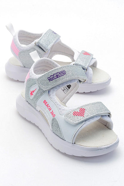 Girl's Silver Anatomical Lightweight Sports Sandals