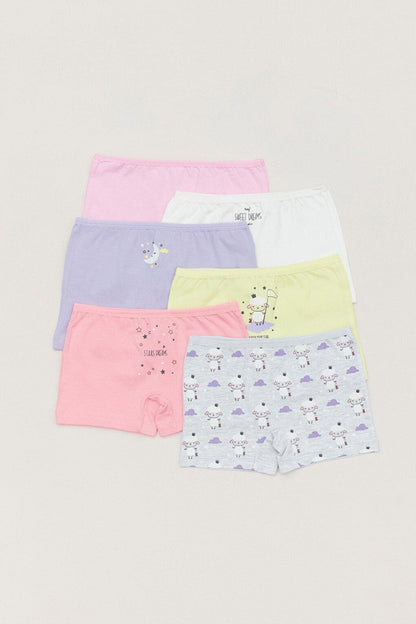 Printed Girl's 6-Piece Boxer