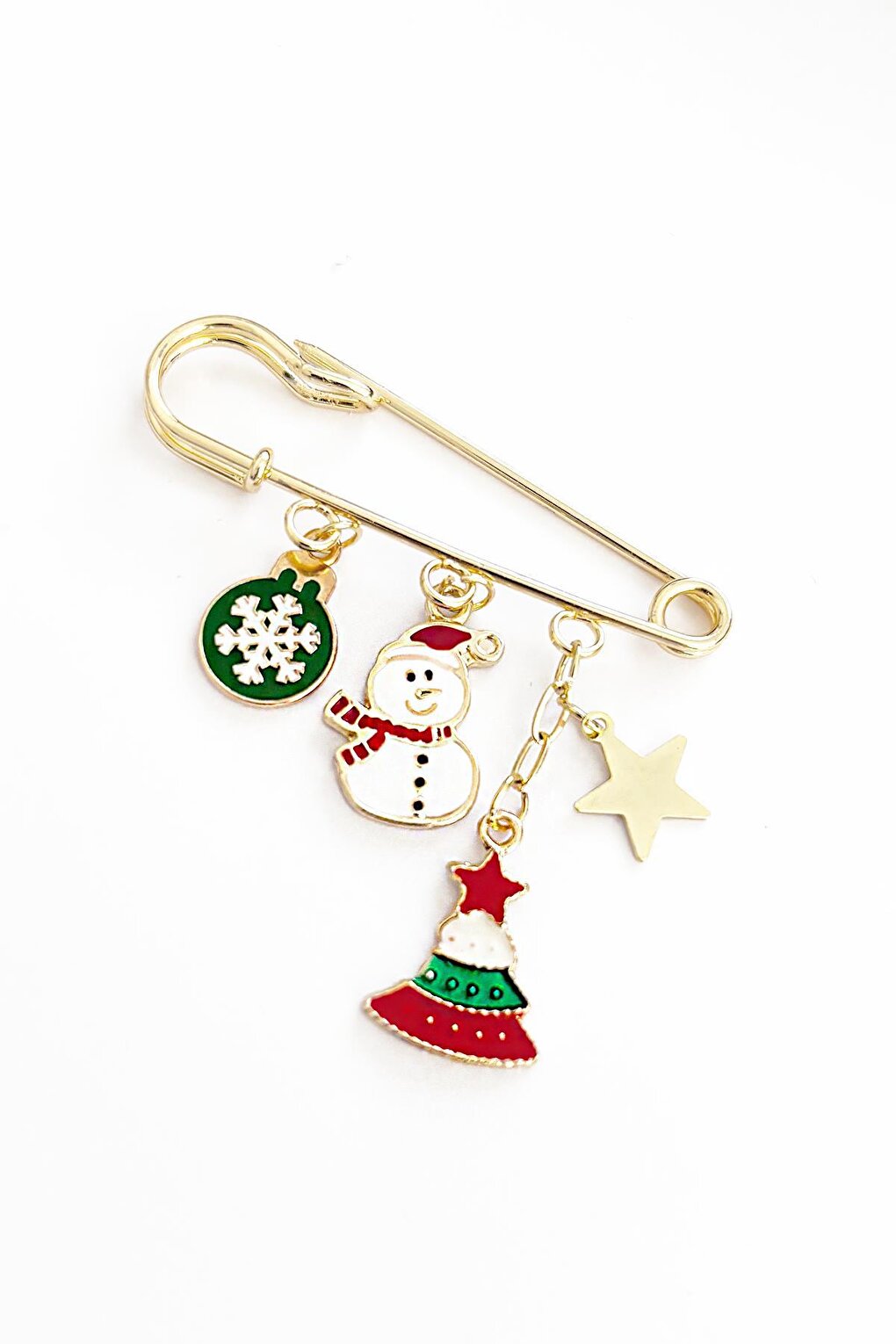 Christmas Winter Magic Charm Dangling Scottish Lapel Pin Brooch