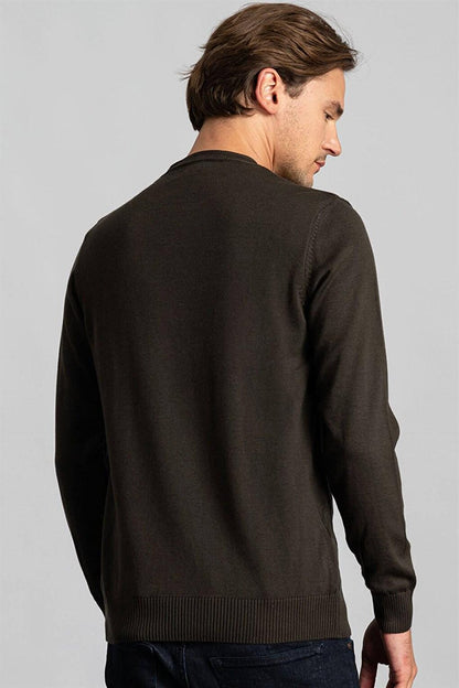 Slim Fit Crew Neck Men's Anthracite Sweater