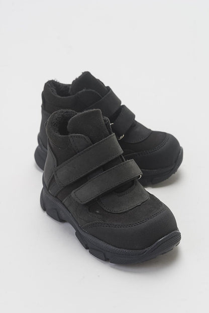 Boy's Black Genuine Leather Anatomical Boots