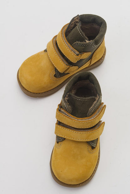 Boy's Yellow Genuine Leather Anatomical Daily Boots