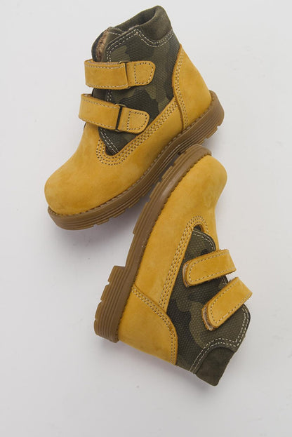 Boy's Yellow Genuine Leather Anatomical Daily Boots