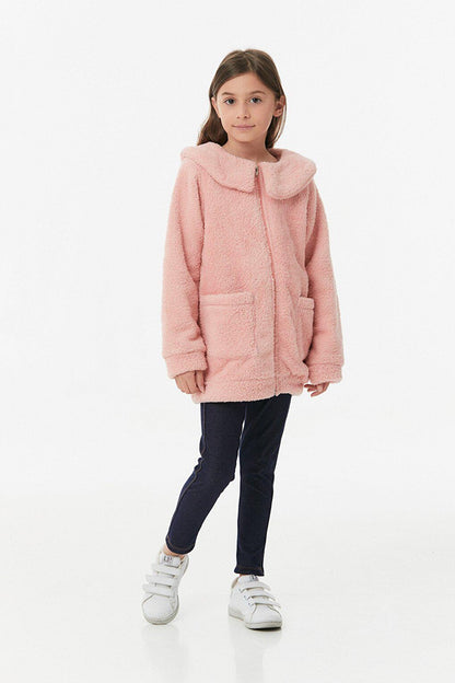 Zippered Girl's Plush Sweatshirt