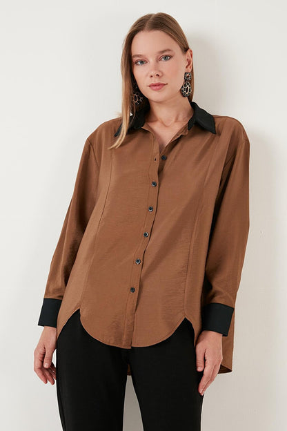 Asymmetric Cut Oversize Fit Woven Shirt 611GO0178