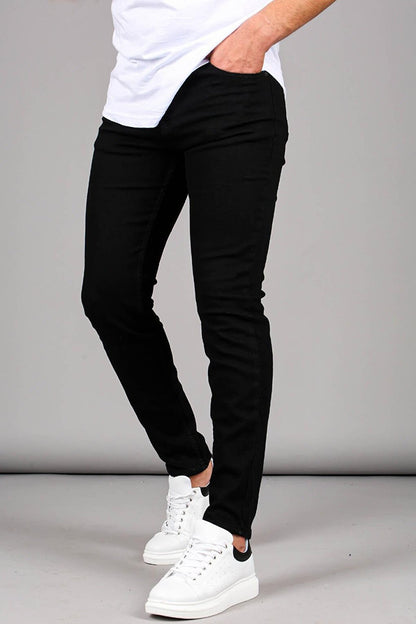 Black Lycra Skinny Fit Men's Jean Trousers 6302