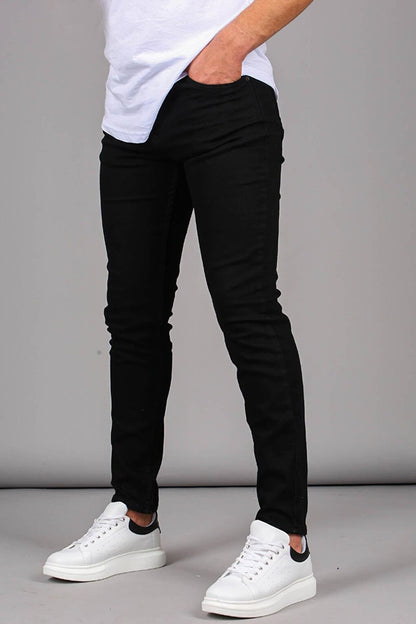 Black Lycra Skinny Fit Men's Jean Trousers 6302