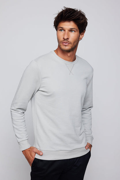 Cotton Crew Neck Basic Stone Color Unisex Sweatshirt