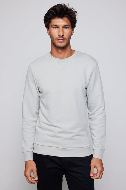 Cotton Crew Neck Basic Stone Color Unisex Sweatshirt