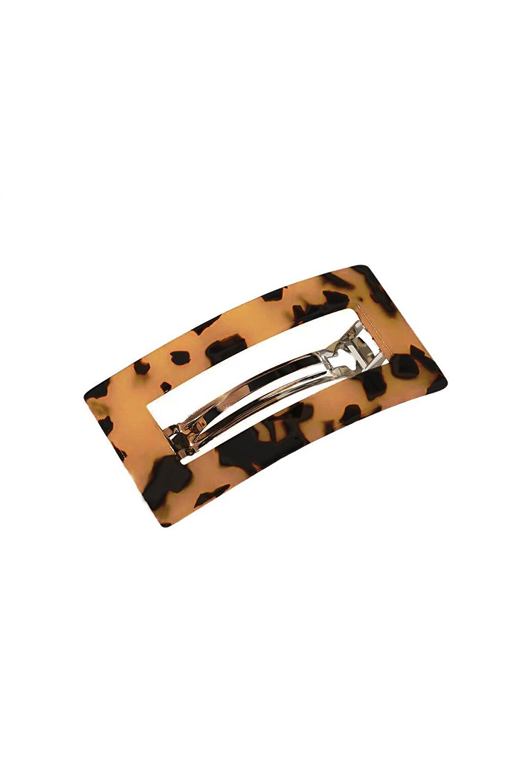 Luxury Acrylic Turtle Back Rectangular Automatic Hair Clip