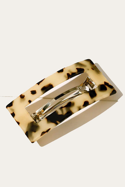 Luxury Acrylic Turtle Back Rectangular Automatic Hair Clip